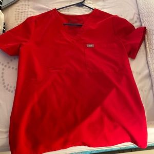 Medium red figs scrub top